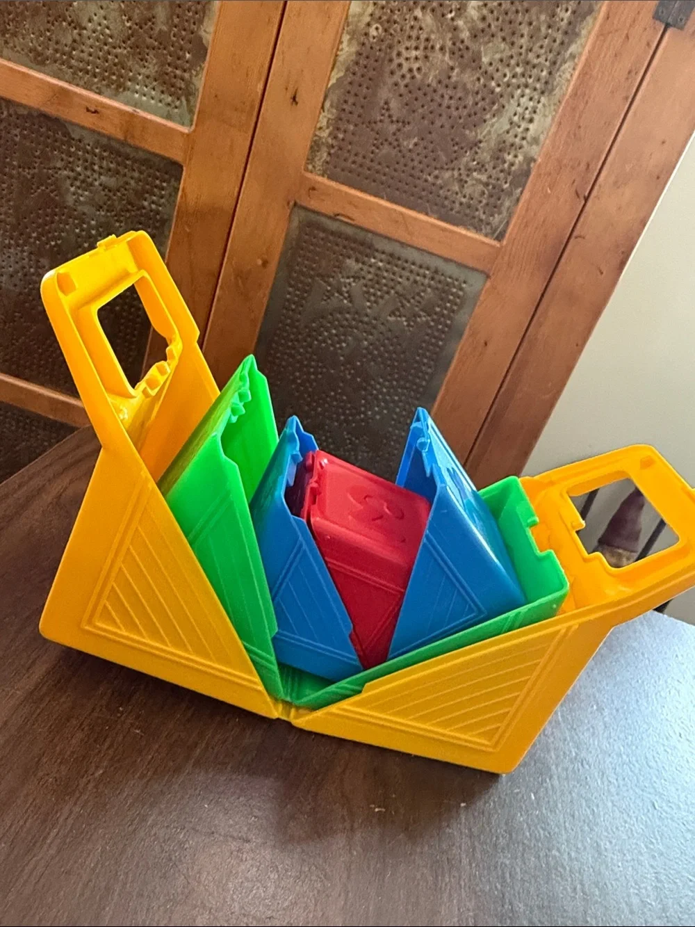 Vintage 1980s Fisher Price Nesting Triangles Stacking Toy - Blocks